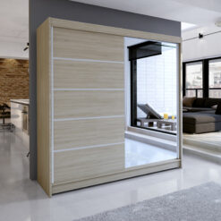 Tolóajtós gardrób Tükrös tolóajtós szekrény CARO 180 - Sonoma Sonoma