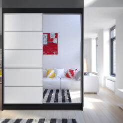 Tolóajtós gardrób Tolóajtós szekrény LIMBO 150 - Fekete Fekete