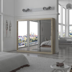 Tolóajtós gardrób Tükrös tolóajtós szekrény CHESTER 250 - Sonoma Sonoma