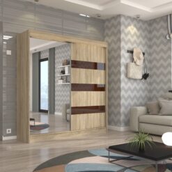 Tolóajtós szekrény tükörrel és lacobellel TOURA 200