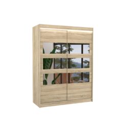 Tolóajtós gardrób Tükörrel és LED világítással ellátott tolóajtós szekrény FLORENTO 150 - Sonoma Sonoma