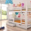 Gyerekágy Kétszemélyes emeletes ágy matracokkal OSUNA - Fehér Kétszemélyes emeletes ágy matracokkal OSUNA