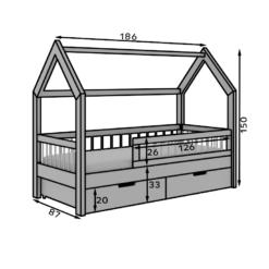 Gyermekágy Galicja házikó ágy - Fehér