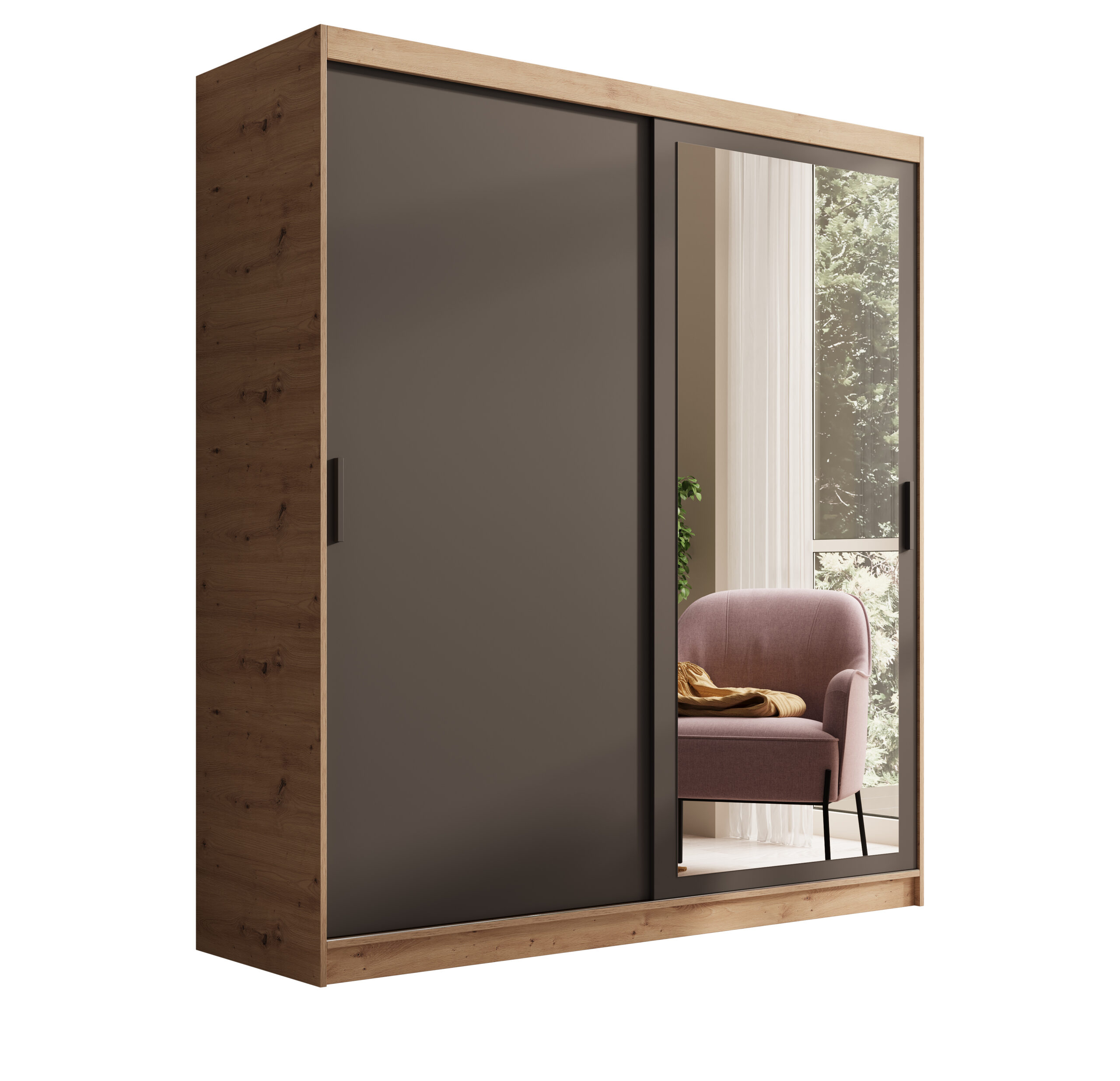 Tolóajtós gardrób Hailey 180 tükrös tolóajtós szekrény - Artisan Hailey 180 tükrös tolóajtós szekrény