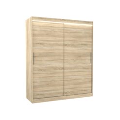 Tolóajtós gardrób LED világítással ellátott tolóajtós szekrény LINCOLN 180 - Sonoma Sonoma