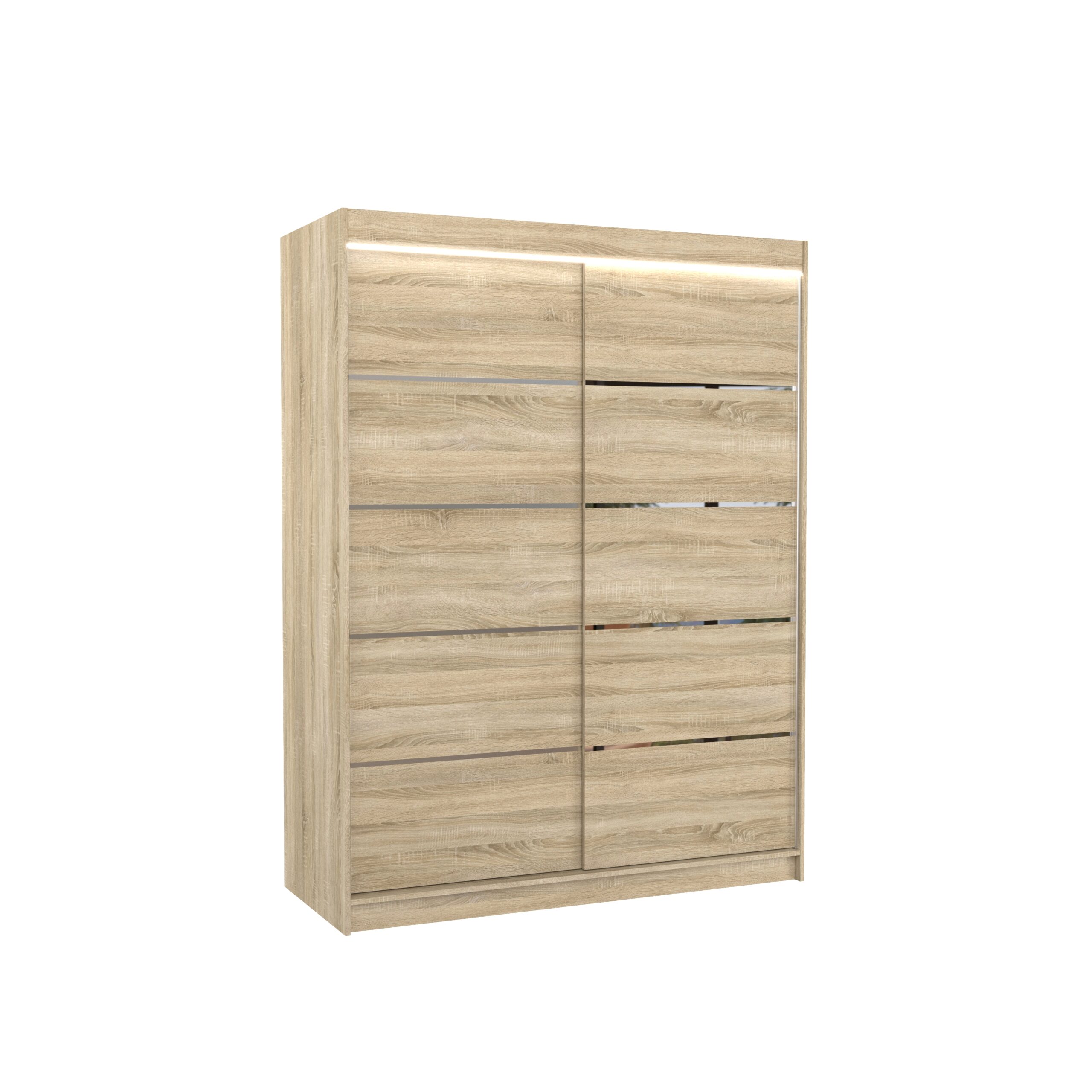 Tolóajtós gardrób LED világítással ellátott tolóajtós szekrény LUFT 150 - Sonoma Sonoma