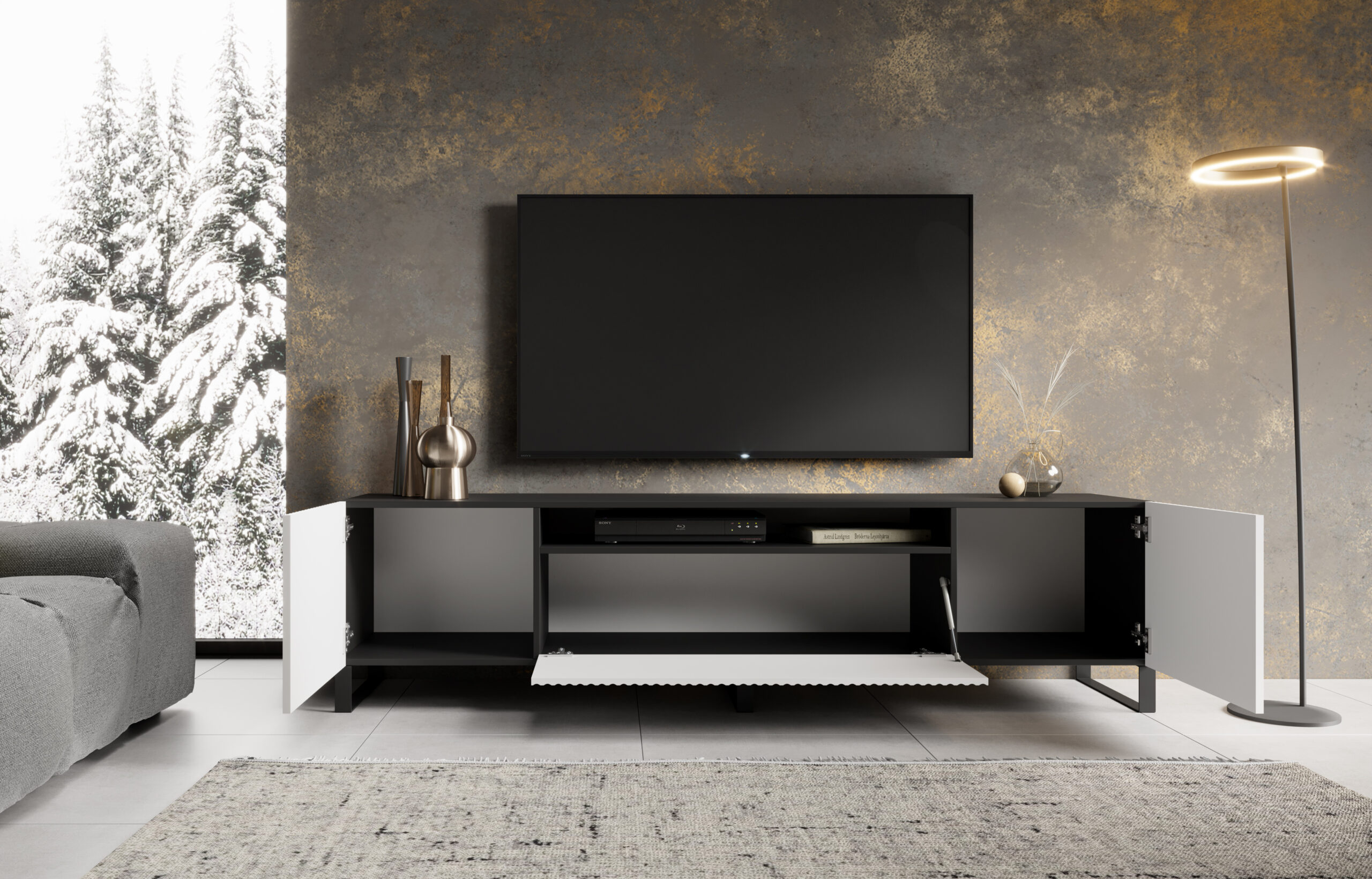 TV szekrény ÁLLÓ NOEMI TV szekrény - Fehér Fehér