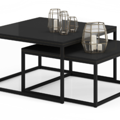 KAMA 2 az 1-ben dohányzóasztal - Fekete Fekete