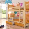 Gyerekágy Kétszemélyes emeletes ágy matracokkal OSUNA - Fenyő Kétszemélyes emeletes ágy matracokkal OSUNA