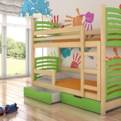 Kétszemélyes emeletes ágy matracokkal OSUNA