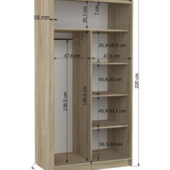 Tolóajtós gardrób Tolóajtós szekrény ASTEN 100 - Sonoma