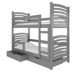 Gyerekágy Kétszemélyes emeletes ágy matracokkal OSUNA - Szürke Szürke