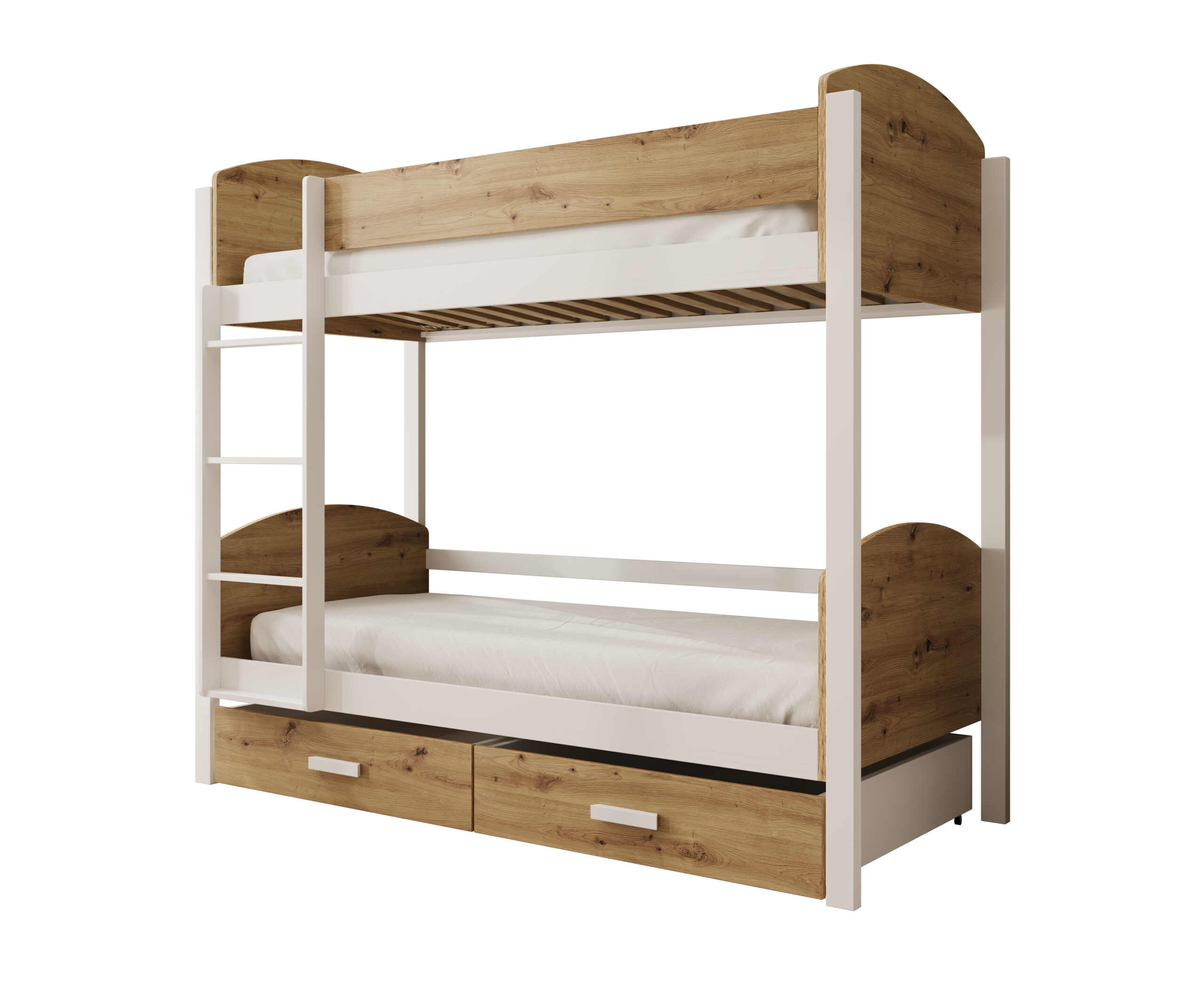 Gyerekágy Gyerek emeletes ágy Jori 200x90 - Fehér Gyerek emeletes ágy Jori 200x90