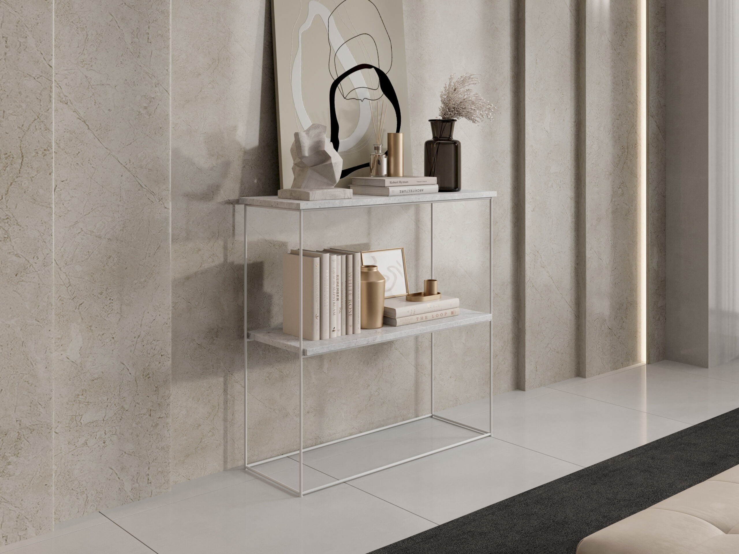 TONI konzol asztalka - Fehér Fehér