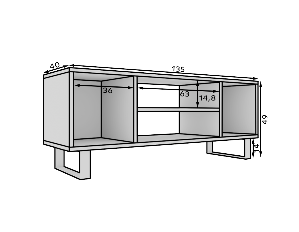 TV szekrény RTV szekrény Lorello Herringbone 135 cm - Craft tölgy TV szekrény RTV szekrény Lorello Herringbone 135 cm - Craft tölgy - Image 5