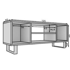 TV szekrény RTV szekrény Lorello 135 cm - Craft tölgy