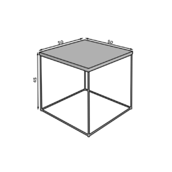 ELENA 50x50 dohányzóasztal - Fekete