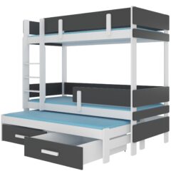 Emeletes ágy Háromágyas emeletes ágy ETAPO 200x90 - Fehér Fehér