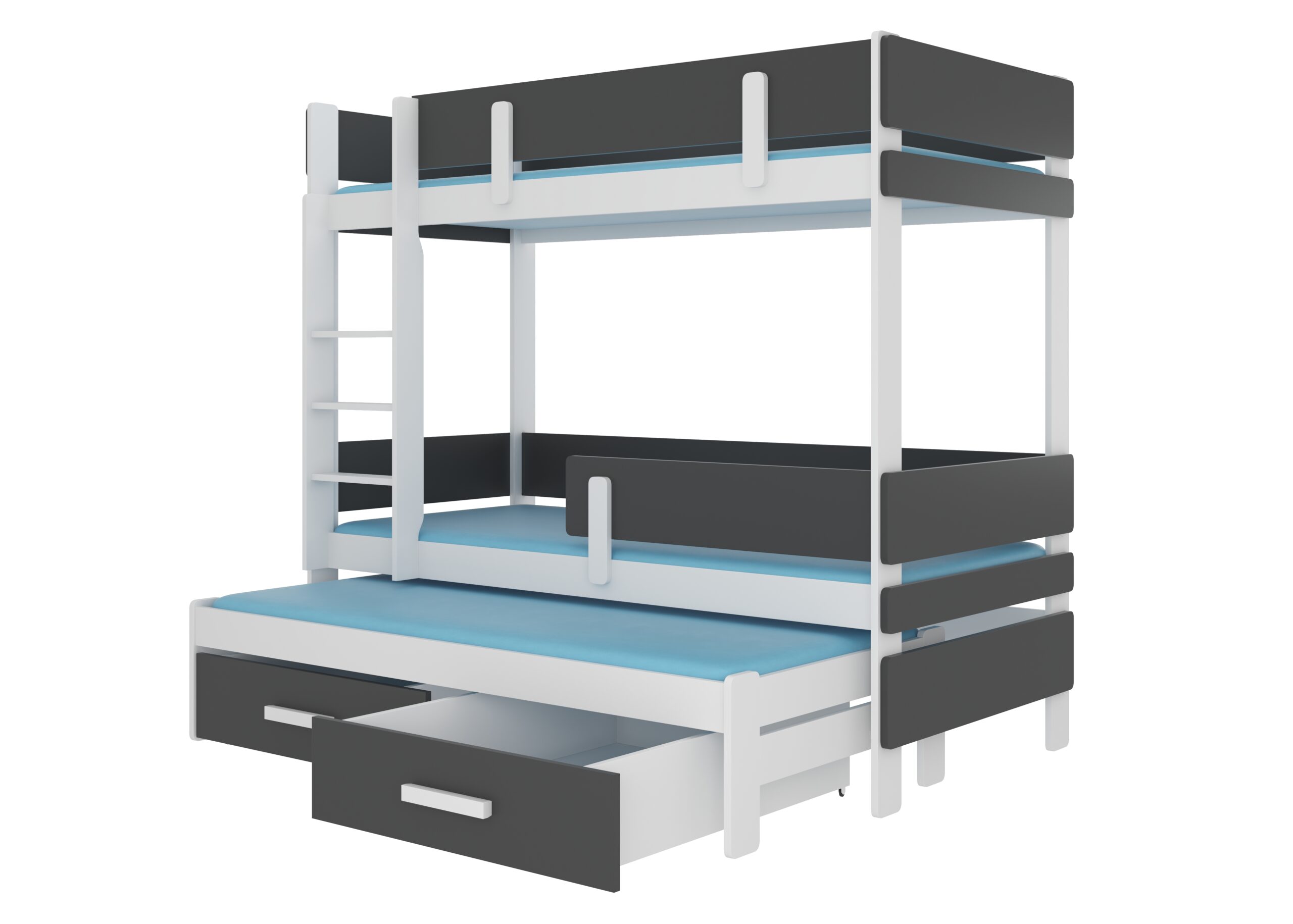 Emeletes ágy Háromágyas emeletes ágy ETAPO 200x90 - Fehér Fehér