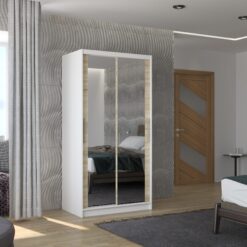 Biztonsági tükrös tolóajtós szekrény NEVIO 100