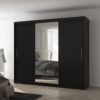 Tolóajtós gardrób Tükrös tolóajtós szekrény DENIS 250 - Fekete Üveges tolóajtós szekrény DENIS 250