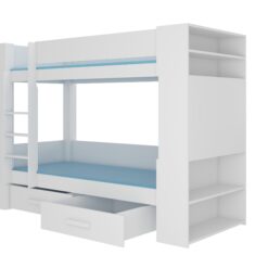 Emeletes ágy GARET emeletes dupla ágy matraccal 200x90 - Fehér Fehér