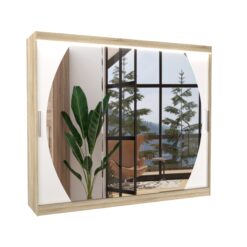 Tolóajtós gardrób LED tükrös tolóajtós szekrény CAMBE 250 - Sonoma Sonoma