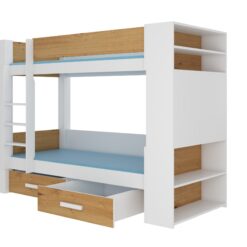 Emeletes ágy GARET emeletes dupla ágy 200x90 - Fehér Fehér