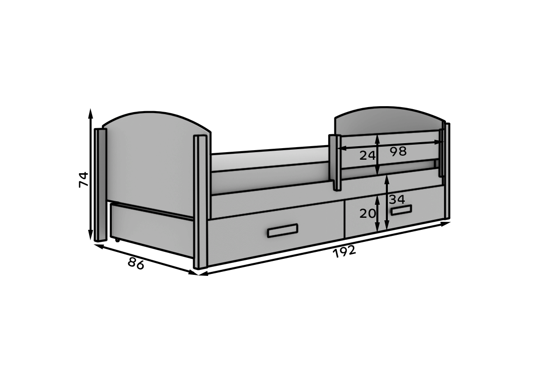 Kalia gyerekágy 200x90 - Fehér Kalia gyerekágy 200x90 - Fehér - Image 4