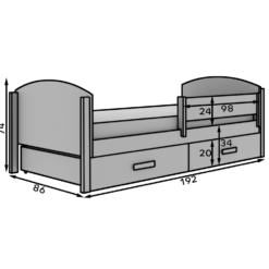 Kalia gyerekágy 180x80 - Fehér