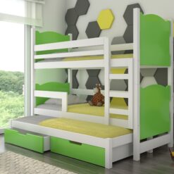 Háromszemélyes emeletes ágy matracokkal LETICIA