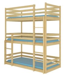 Emeletes ágy TEDRO háromszemélyes emeletes ágy 180x80 - Fenyő Fenyő