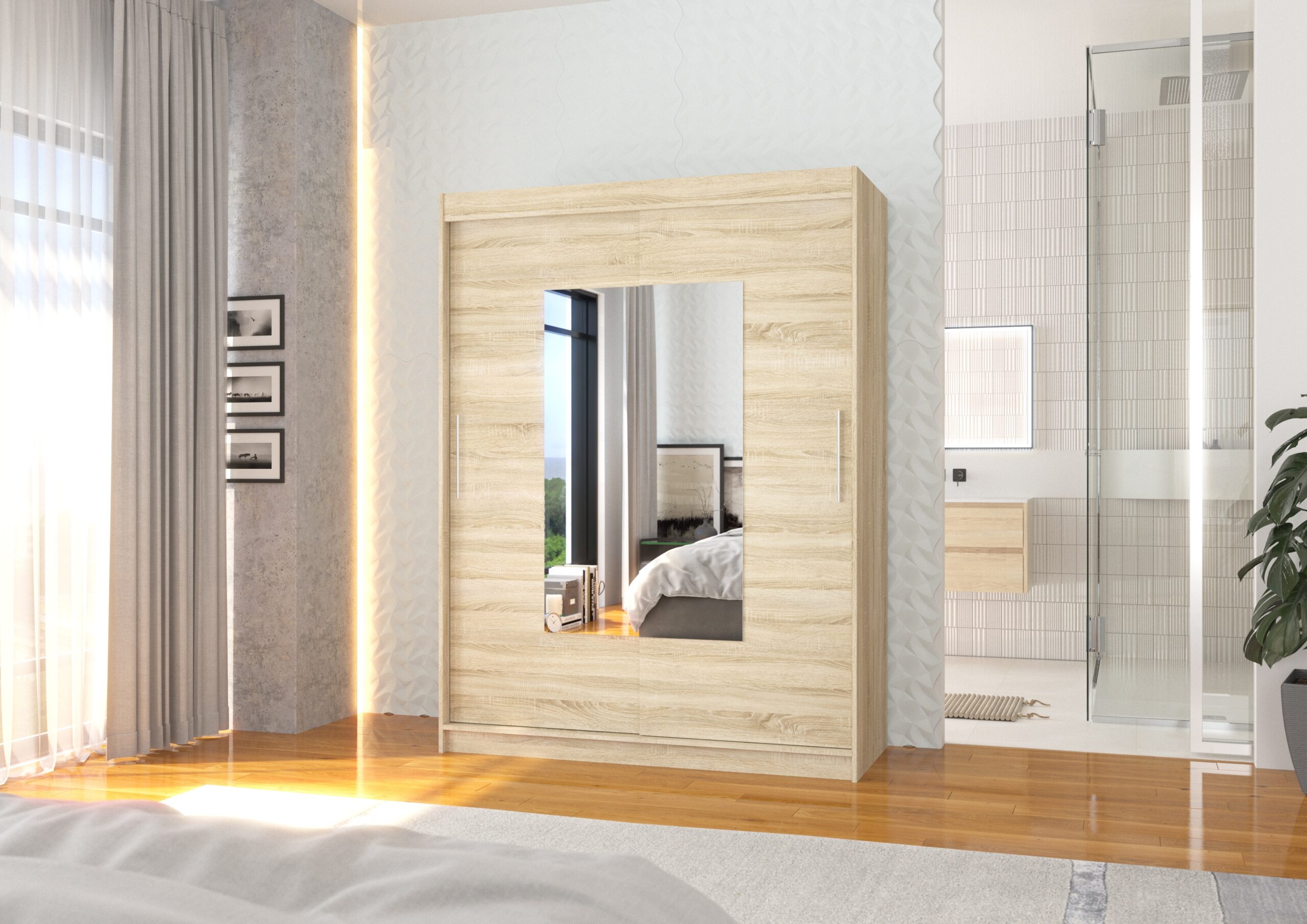 Tolóajtós gardrób Tolóajtós szekrény DORRIGO 150 - Sonoma Tolóajtós szekrény DORRIGO 150