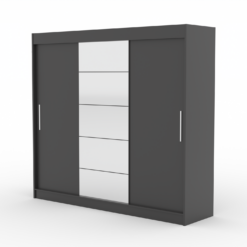 Tolóajtós gardrób Tolóajtós szekrény tükörrel ERWIN 235 - Antrasztit Antrasztit