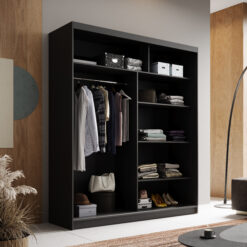 Tolóajtós gardrób Tolóajtós szekrény Hannah 180 - Fekete
