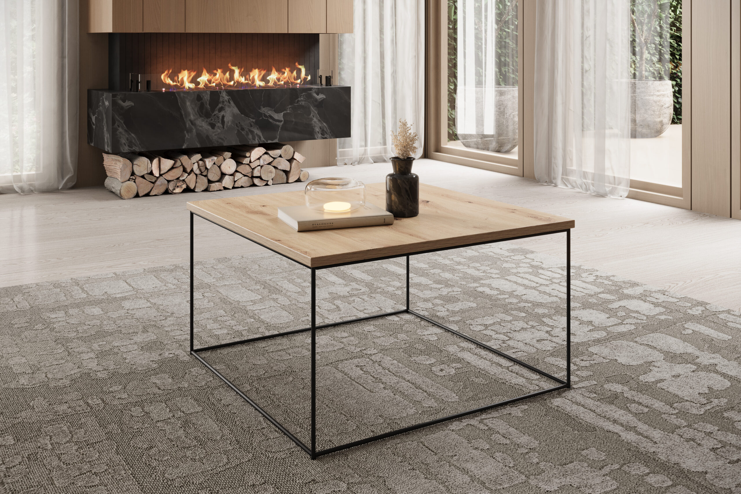 dohányzóasztal Roni - Fekete Fekete