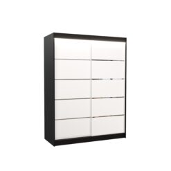 Tolóajtós gardrób LED világítással ellátott tolóajtós szekrény LUFT 150 - Fekete Fekete