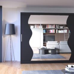 Tolóajtós gardrób Tükrös tolóajtós szekrény SHARON 250 - Fekete Fekete