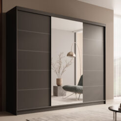 Tolóajtós gardrób Tolóajtós szekrény Etna 250 - Fekete Fekete