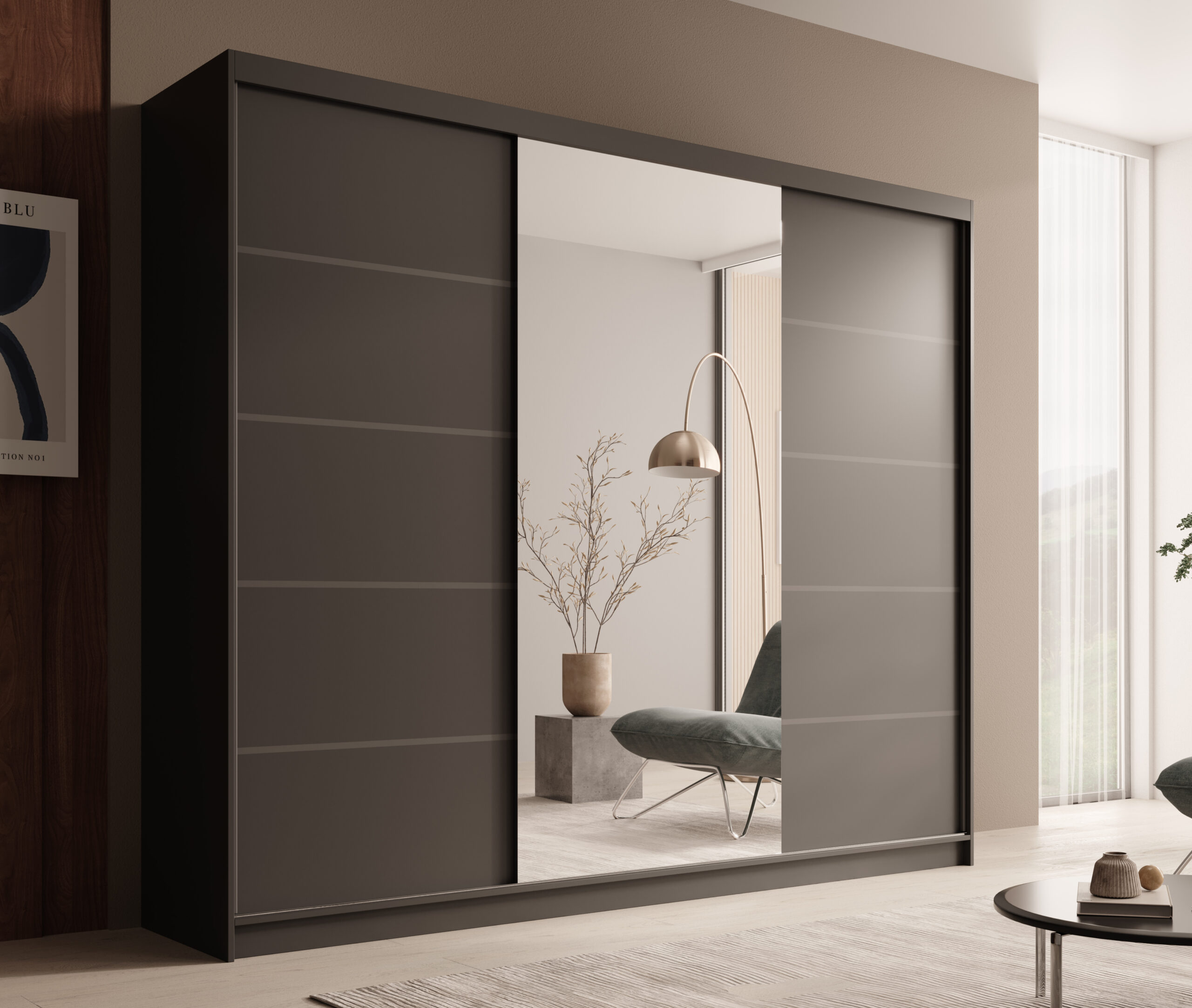 Tolóajtós gardrób Tolóajtós szekrény Etna 250 - Fekete Fekete