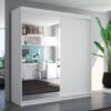 Tolóajtós gardrób Tükrös tolóajtós szekrény DELLA 200 - Fehér Üveges tolóajtós szekrény DELLA 200