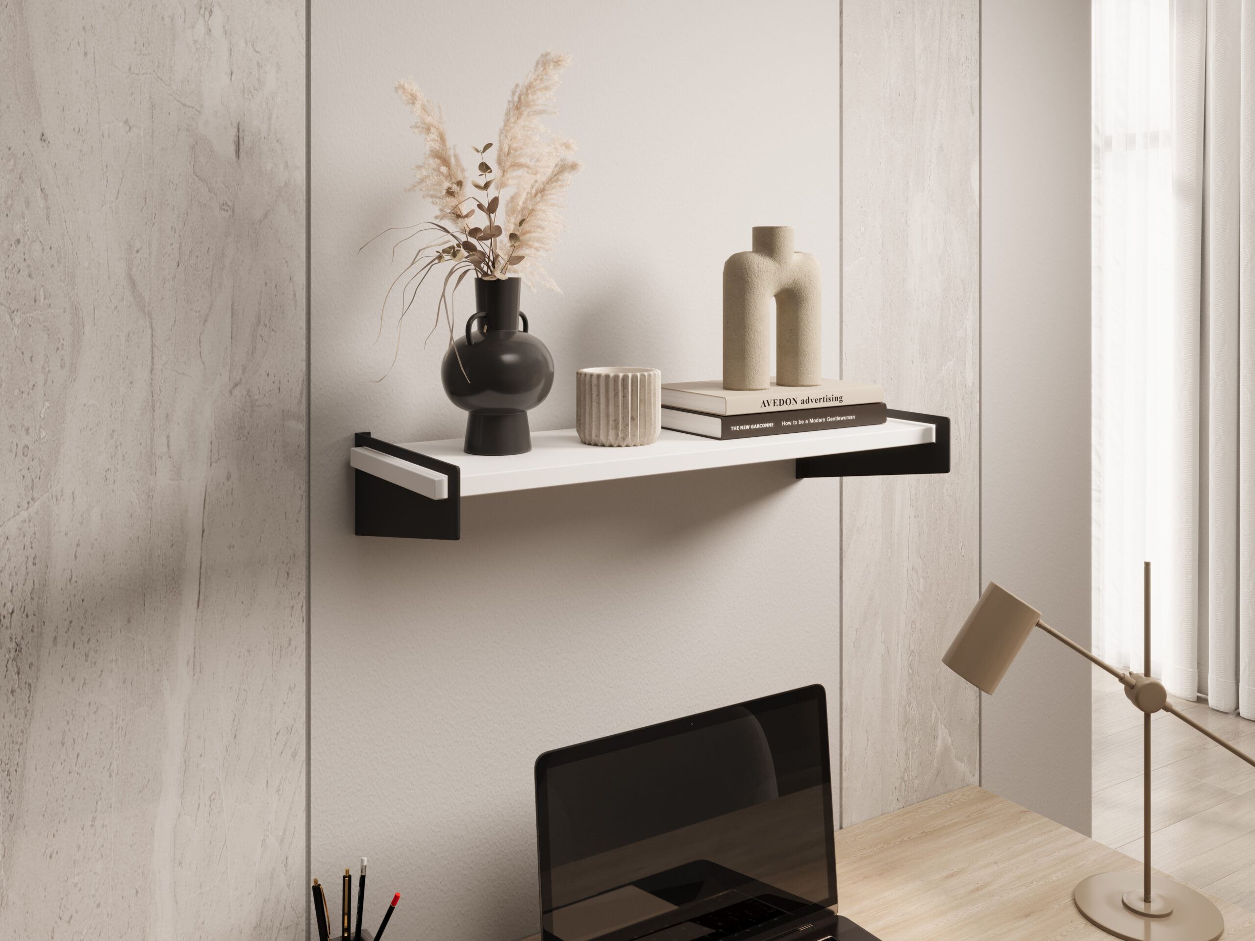 Fali polc Ovo polc - Fekete Fekete