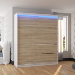 LED világítással ellátott tolóajtós szekrény SPECTRA 180