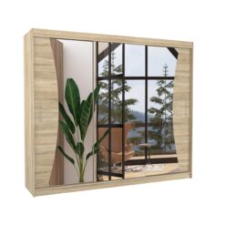 Tolóajtós gardrób Tükrös tolóajtós szekrény DIEGO 250 - Sonoma