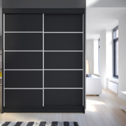 Tolóajtós gardrób Tolóajtós szekrény LUFT 150 - Fekete Fekete
