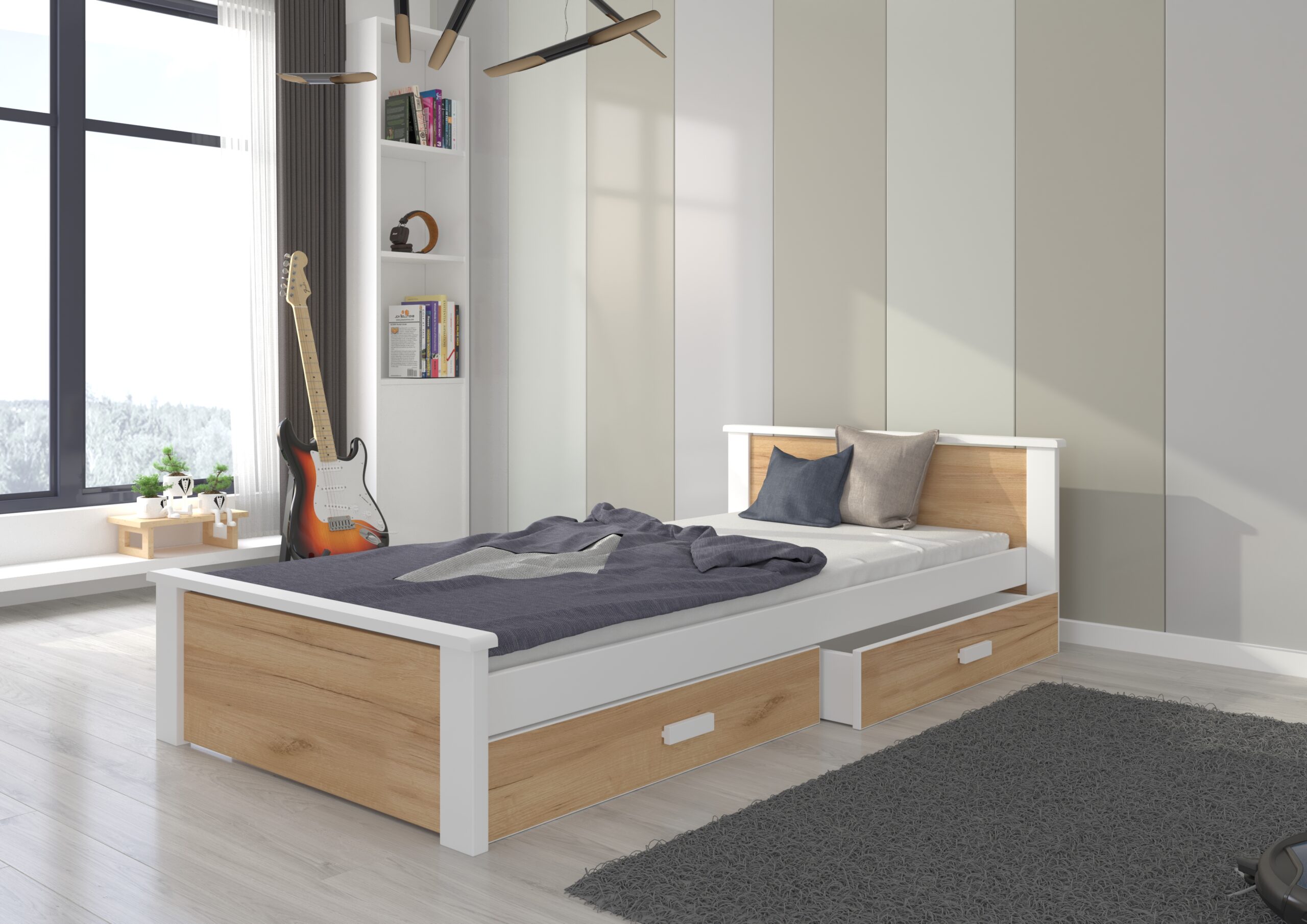 Ifjúsági ágy Ágy ALDEX 200x90 - Fehér Ágy ALDEX 200x90