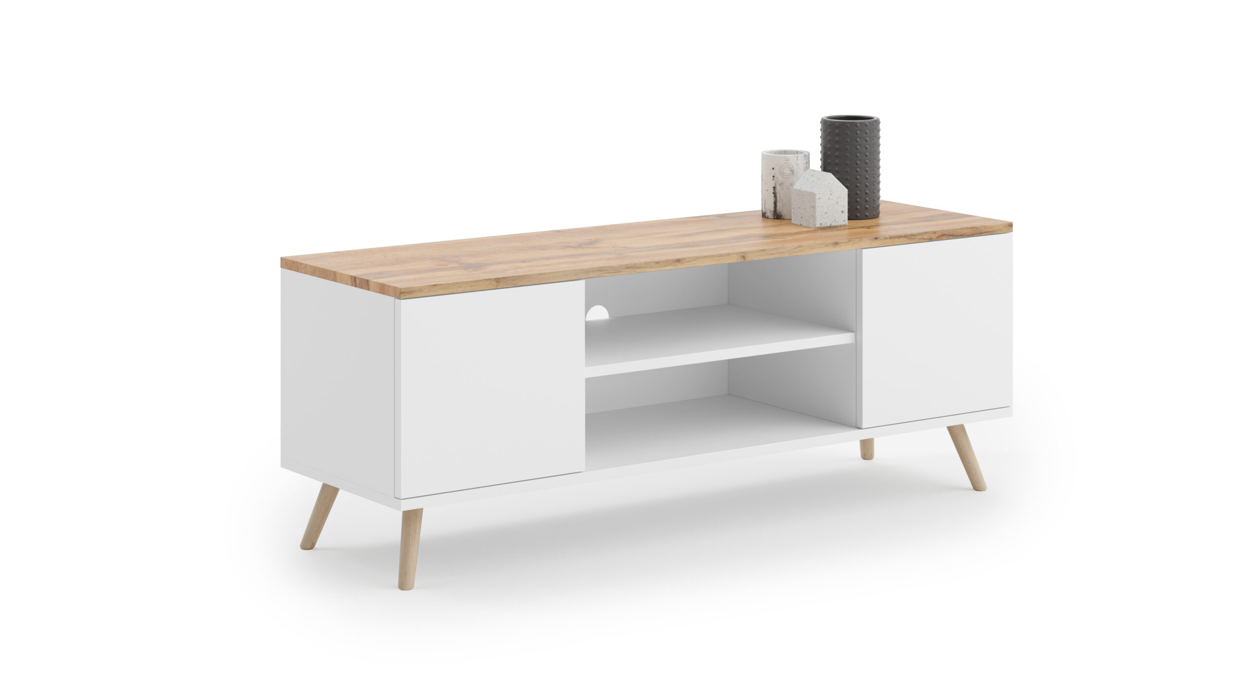 TV szekrény PETRA TV-állvány - Fehér Fehér