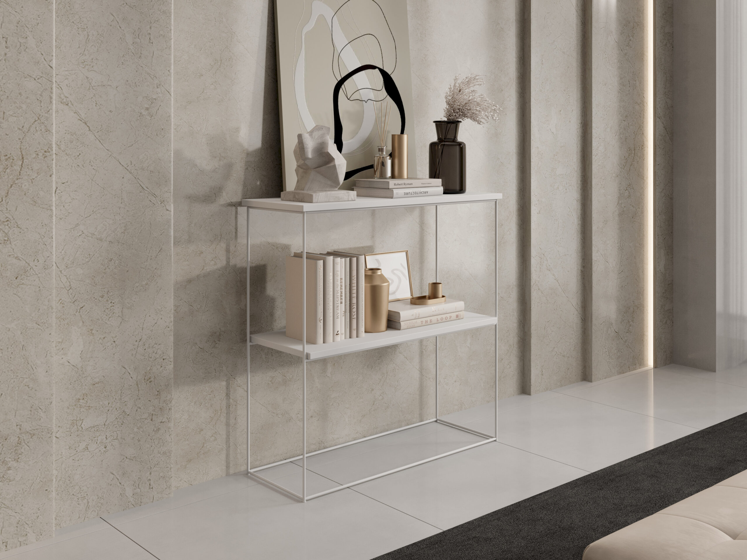 TONI konzol asztalka - Fehér Fehér