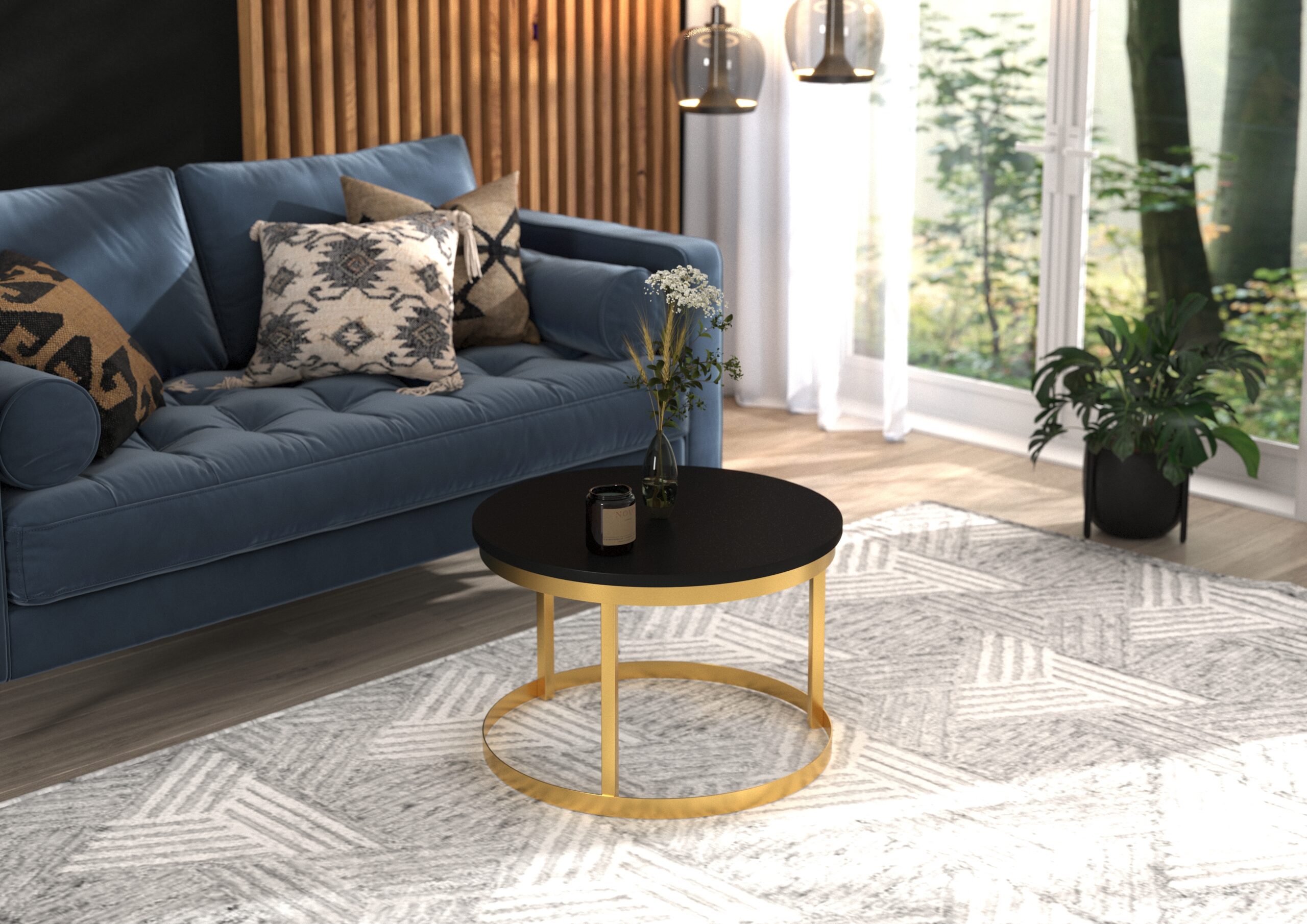 RINEN dohányzóasztal - Arany RINEN kávéasztal