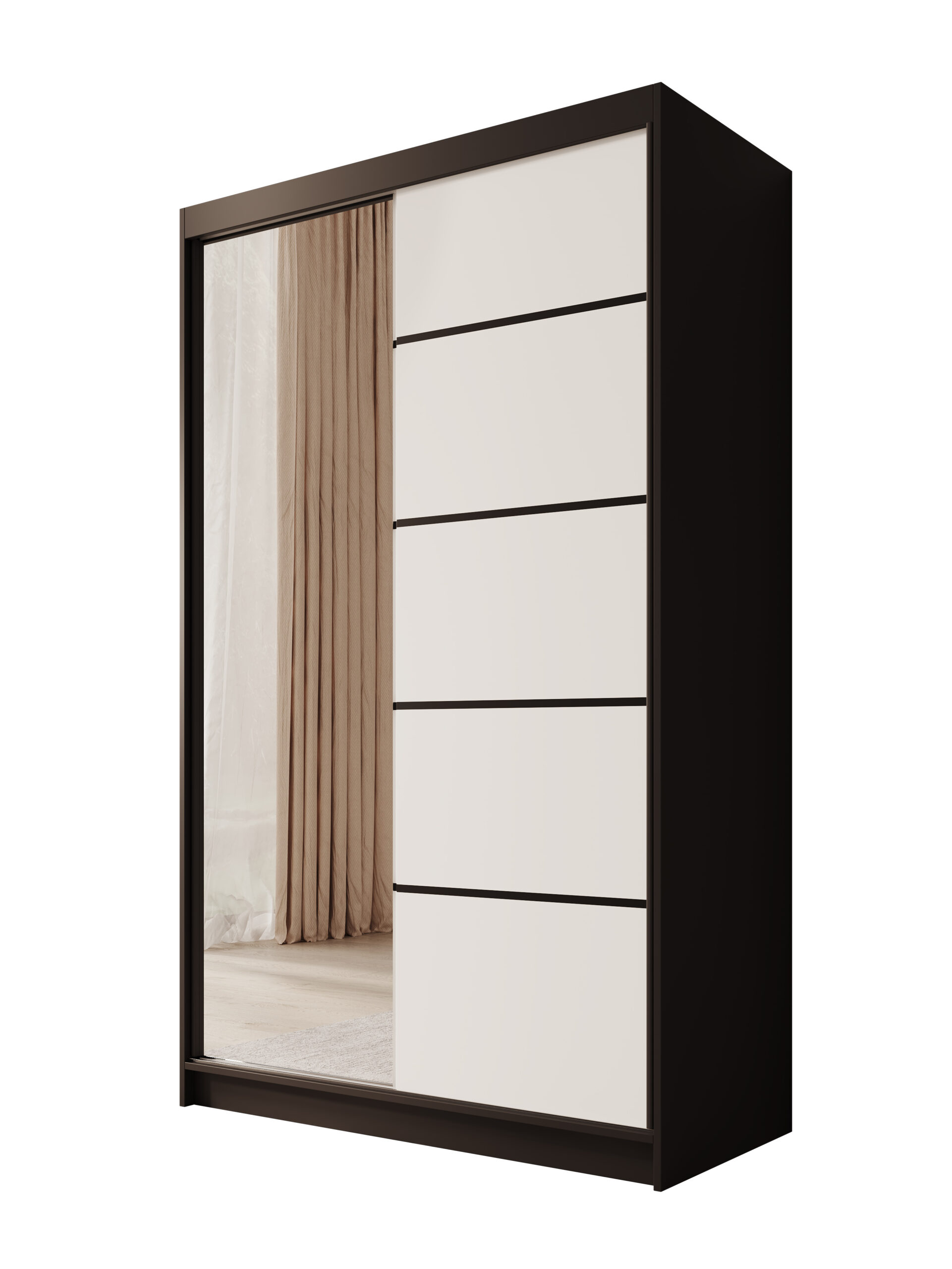 Tolóajtós gardrób Tolóajtós szekrény Castello 120 - Fekete Tolóajtós szekrény Castello 120